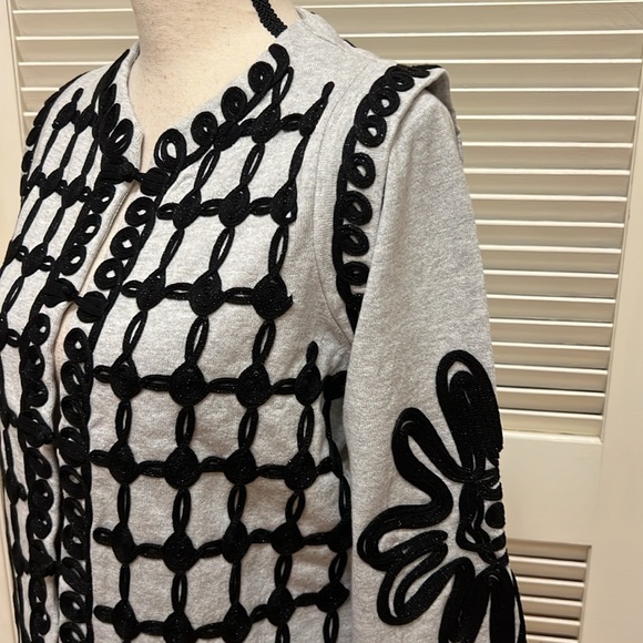 NIC+ZOE Romantic Soutache Knit Jacket in Grey Multi, Size Medium, NWT - Picture 9 of 17